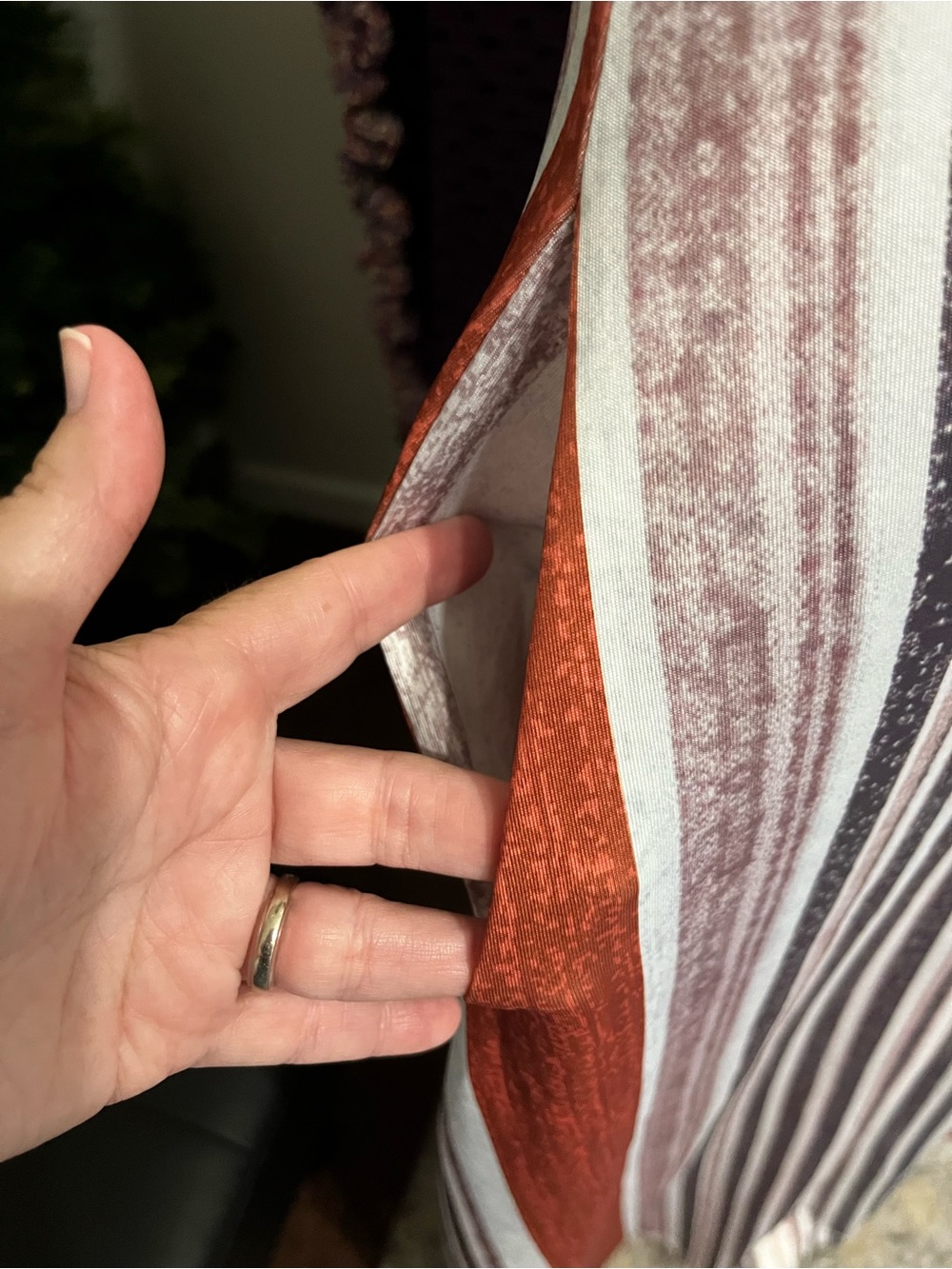 Sleeveless Striped Maxi Dress in Rust, White & Black with pockets - Picture 3 of 9